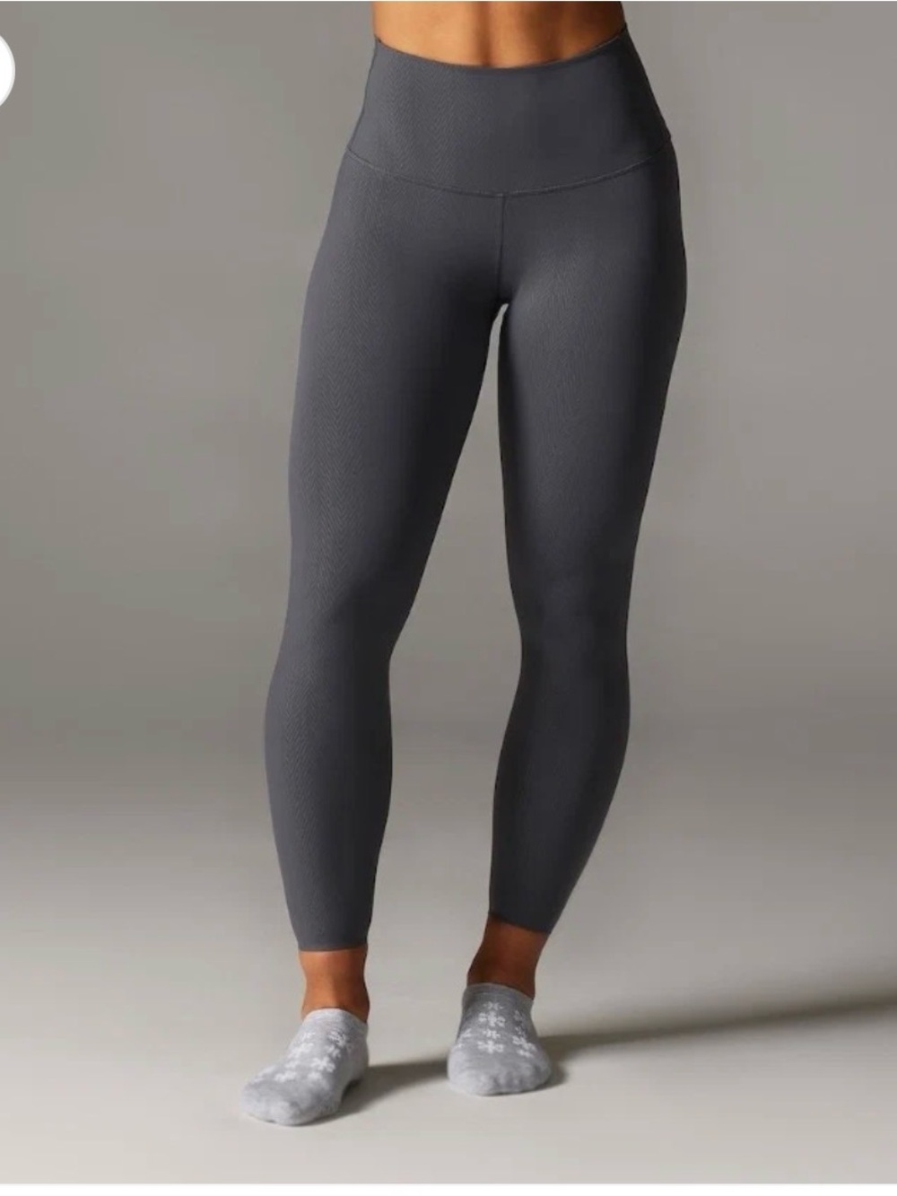 Tavi High Waisted Leggings- Gray Herringbone Sz L Workout Sporty Run Fitness
